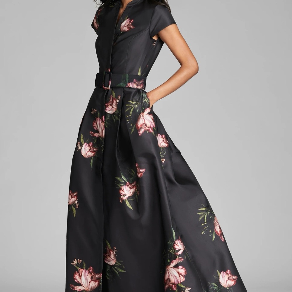 Sachin + Babi Black Floral Maxi Dress